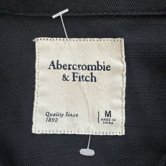 Abercrombie & Fitch Long Sleeve Utility Jumpsuit Size M Black Chambray Workwear - Picture 6 of 8